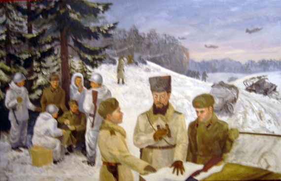 Н.Н.Лыков. Перед боем. Окрестности Тосно, январь 1944 года
